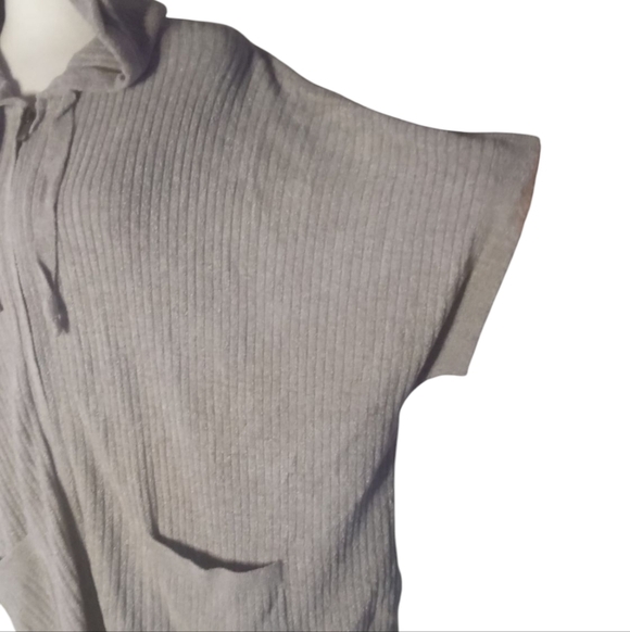 Barefoot Dreams Cozy Chic Ultra Lite Zip Front Hoodie Lightweight Oatmeal Sm/Med - Picture 6 of 10